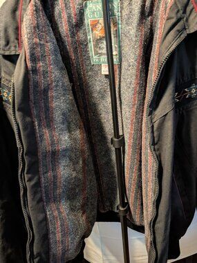 Vintage Canyon Guide Outfitters Aztec Blanket Lined Bomber Jacket XL Made In USA